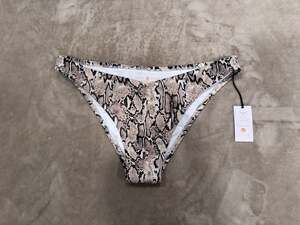 Shade & Shore Women's Snake Print High Leg Extra Cheeky Bikini Bottom SIZE LARGE